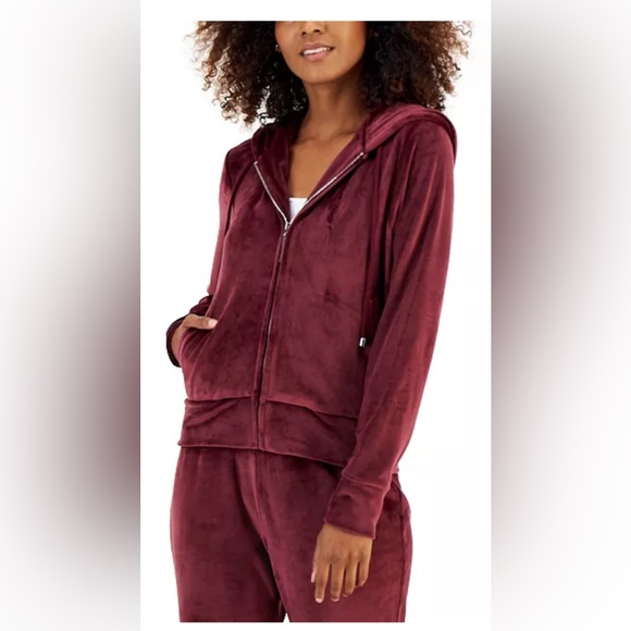 INC Women's Velour set zip hoodie & High-Rise Flare-Leg Pants Set. - Picture 1 of 7